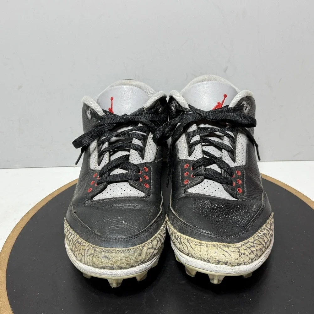 Jordan Baseball Cleats Shoes Mens 12 Black Gray Red Elephant Print FZ8626-001